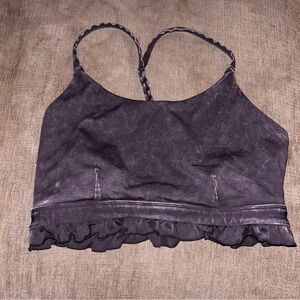 JoyLab Black Ruffled Crop Camisole